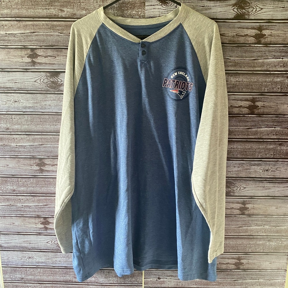 NFL Team‎ Apparel Sleepwear Men's Long-Sleeved Shirt Sz 2XB New England Patriots